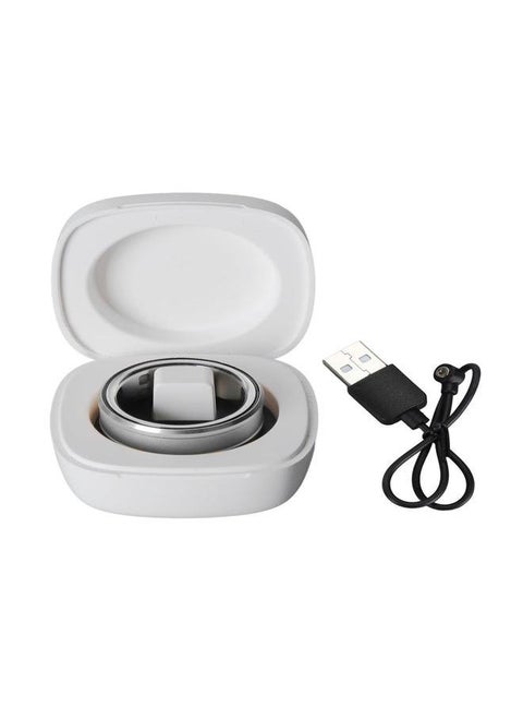 Smart Ring IP68 Waterproof Health Tracker Sleep Monitoring Bluetooth Fitness Ring for Temperature Step Counting Silver 20