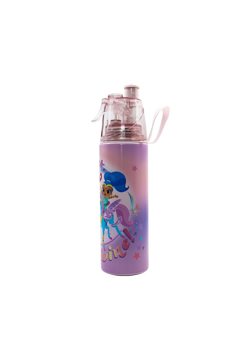 مون MOON Licensed Simmer & Shine Kids Water Bottle with Spray Mist | Cooling Spray | BPA-Free  Stainless Steel | Leak-Proof for School, Camping, Hiking, Outdoor Play | Girls Water Bottle |500ml