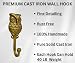 AYZCORP Set of 3 Cast Iron OWL Shape Coat Hooks Wall Art DecorOWL Shape Hangers and Key HolderClothes Rack and Backpack HangerCoat Hooks Home Decor for StorageLiving Room Gold - Image 2