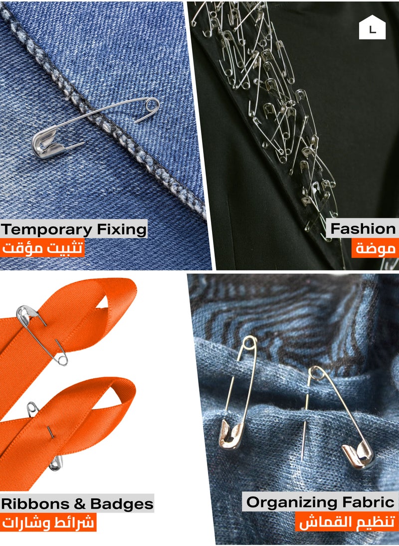 LAWAZIM Metal Pins Set-Assorted Multi-Size Safety Pins Durable Rust-Resistant Steel with Safe Closure for Household and Professional Sewing Crafting Clothing Repairs Securing Closures and DIY Projects  - Image 4