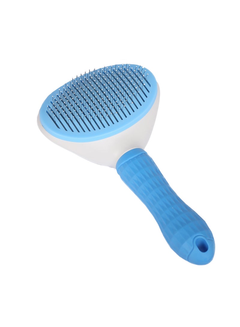 HAPPY PUSS Pet brush, cat and dog round comb; grooming Tool for short-haired and long-haired pets ; removes loose hair & tangles. for shedding and grooming-blue color - Image 1