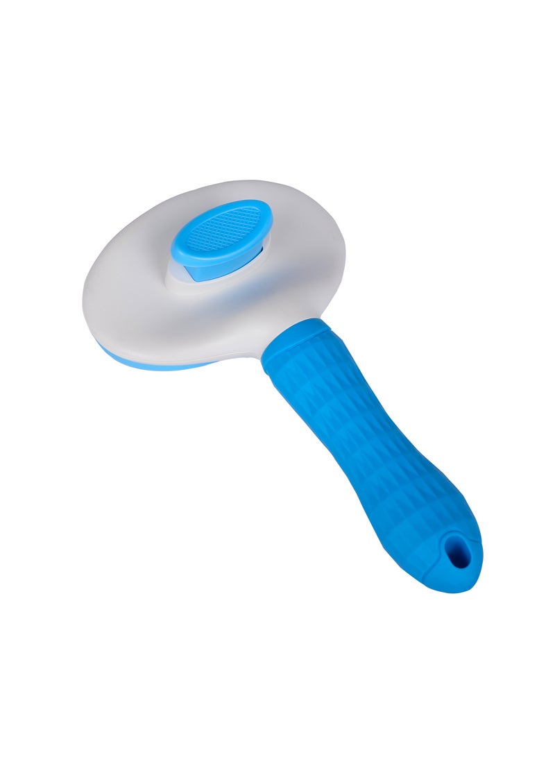 HAPPY PUSS Pet brush, cat and dog round comb; grooming Tool for short-haired and long-haired pets ; removes loose hair & tangles. for shedding and grooming-blue color - Image 2