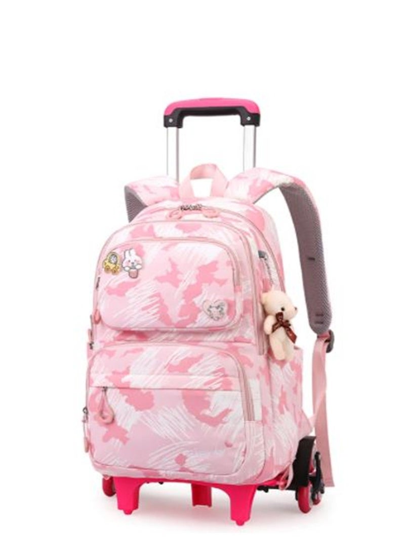 Golden Rolling Backpack Travel Trolly BookBag School Wheeled Backpack for Boys Girls Kids Luggage School Bag with Wheels Trolley Backpack  - Image 1