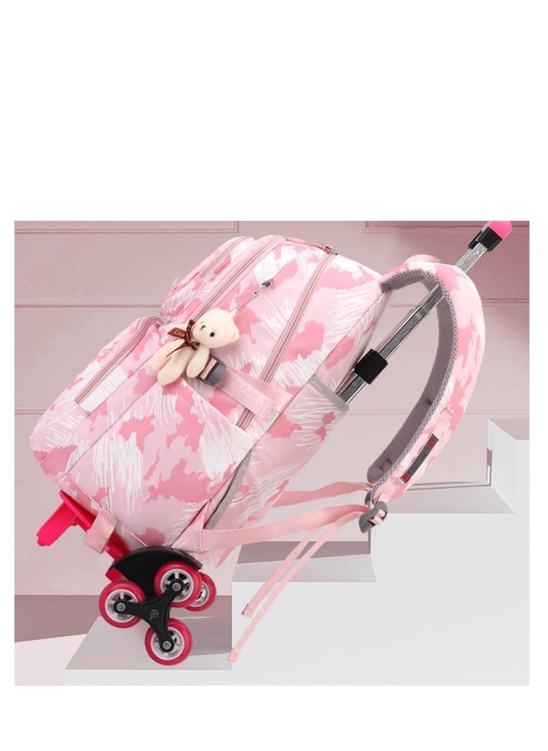 Golden Rolling Backpack Travel Trolly BookBag School Wheeled Backpack for Boys Girls Kids Luggage School Bag with Wheels Trolley Backpack  - Image 3