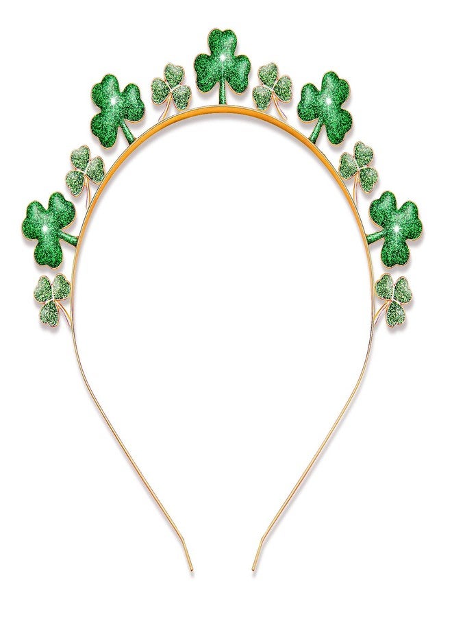 CEALXHENY St. Patrick's Day Headbands, Glitter Rhinestone Shamrock Headbands Lucky Irish Hairbands St Patrick's Day Accessories Party Favors Gifts (Shamrock) - Image 1
