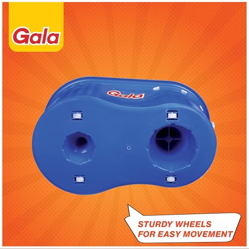 Gala Aqua Spin Mop with 4 Wheels & Big Bucket with 2 Microfiber Refills, Floor Cleaning Mop with Bucket, pocha for Floor Cleaning, Mopping Set (White and Blue) - Image 3
