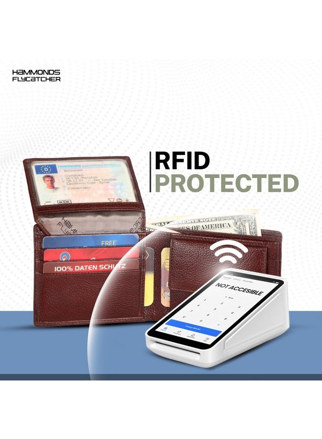 HAMMONDS FLYCATCHER محفظة هاموندز فلاي كاتشر RFID محمية قابلة للطي للرجال جلد أصلي، محفظة رجال، محافظ جلدية للرجال، محفظة أنيقة مع 6 فتحات بطاقات، 1 فتحة هوية، جيب عملات، هدية للرجال - بني - Image 3