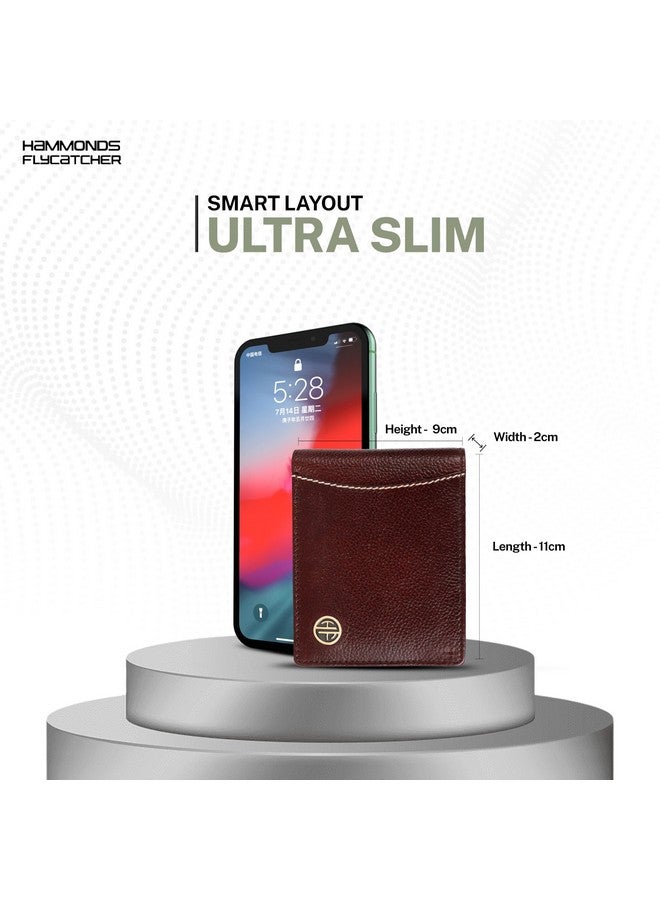 HAMMONDS FLYCATCHER محفظة هاموندز فلاي كاتشر RFID محمية قابلة للطي للرجال جلد أصلي، محفظة رجال، محافظ جلدية للرجال، محفظة أنيقة مع 6 فتحات بطاقات، 1 فتحة هوية، جيب عملات، هدية للرجال - بني - Image 5