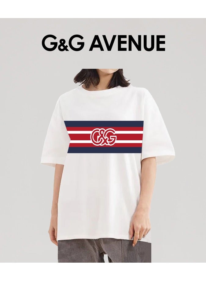 G&G AVENUE Men's short sleeved round neck T-shirt, made of cotton, solid color, with iconic embroidered letters,Oversized Heavy cotton fabric - Image 5