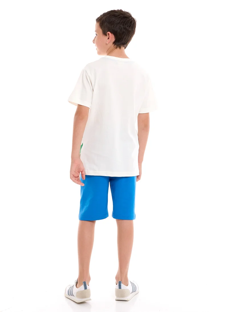 victor and jane Boys "Relaxed Fit" 2 piece Set Graphic Print T-shirt with matching Shorts (6-12Y)