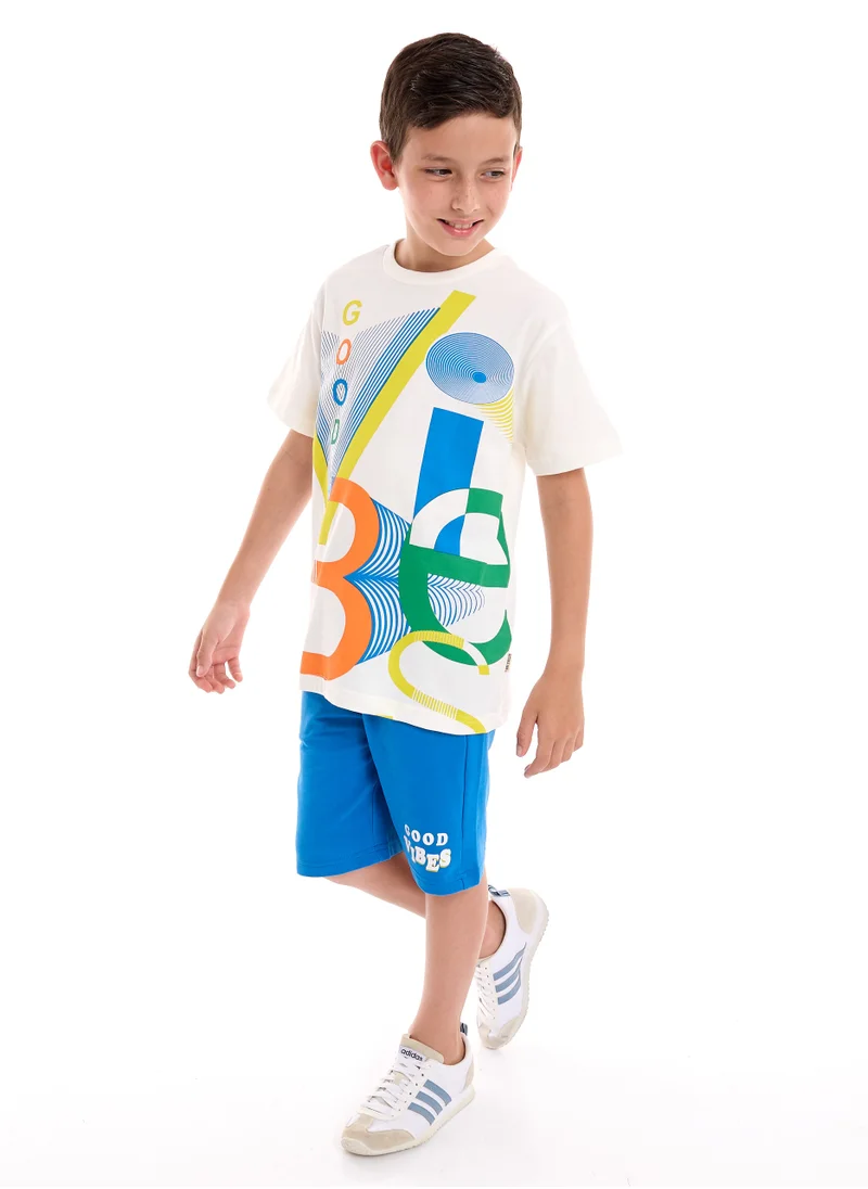 فكتور اند جين Boys "Relaxed Fit" 2 piece Set Graphic Print T-shirt with matching Shorts (6-12Y)