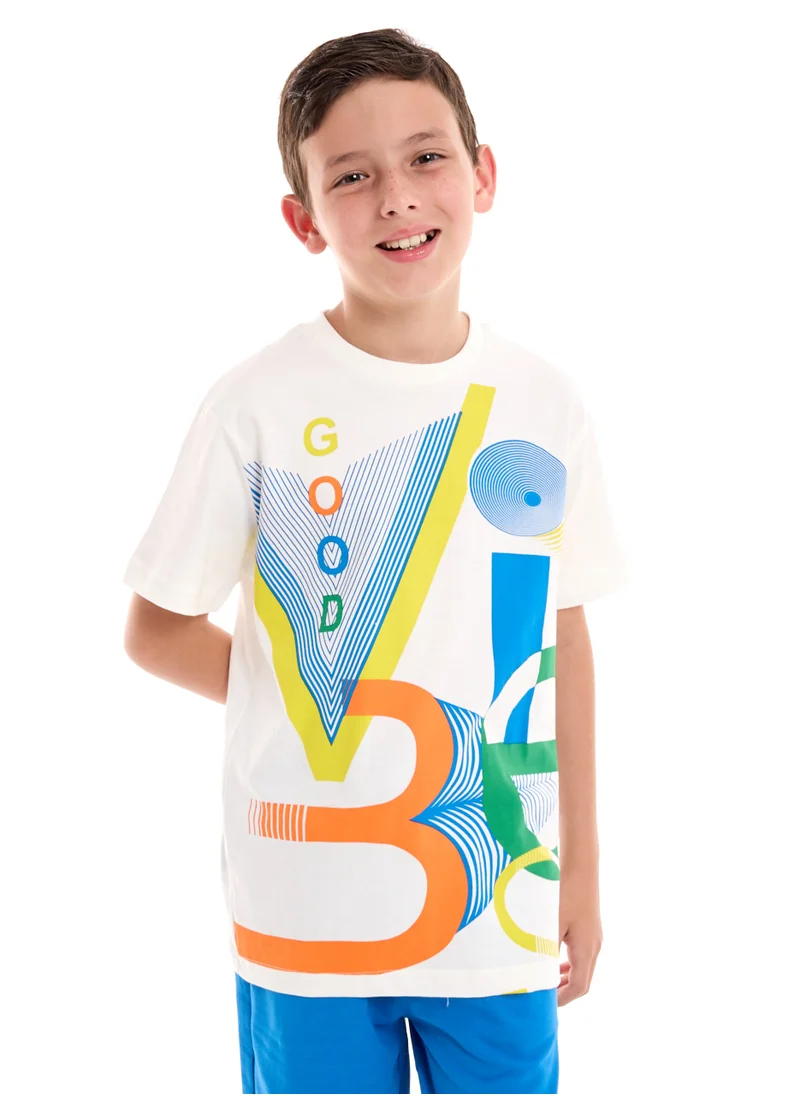 فكتور اند جين Boys "Relaxed Fit" 2 piece Set Graphic Print T-shirt with matching Shorts (6-12Y)