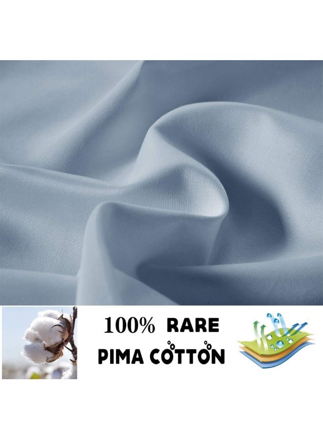 ELINEN Jiajia Home Textile Standard King Pillowcase Set of 2, Luxury Hotel Pillow Cases, 100% Long Staple Cotton 600 Thread Count King Blue  - Image 2