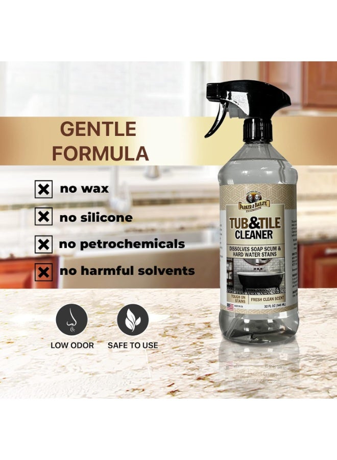 Parker & Bailey Tub & Tile Cleaner Bathroom Cleaner Shower Cleaner Spray Tub Cleaner Soap Scum Remover For Shower Hard Water Stain Remover Household Cleaning Spray Multi Purpose Spray Cleaner 946 ML - Image 5