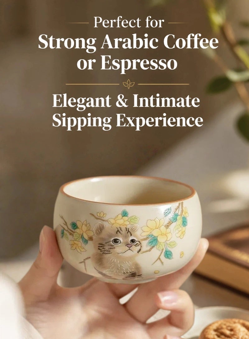 Aura Select Gift Espresso Cups Coffee Cups Mugs Cute Cat Tea Cup 80ml With Gift Box | Pack of 2 - Image 4