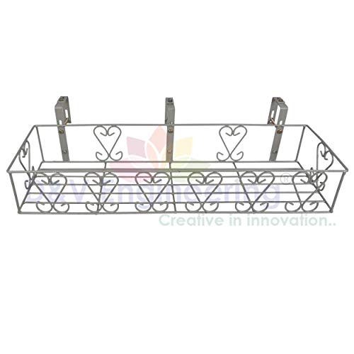 D&V ENGINEERING - Creative in innovation Metal Railings Pot Stand │Hanging pot stands for plants in balcony Railings (Adjustable Hanger, Pack of 1-Grey) - Image 4