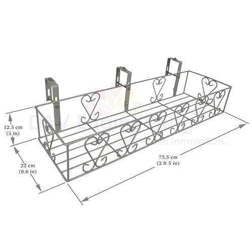 D&V ENGINEERING - Creative in innovation Metal Railings Pot Stand │Hanging pot stands for plants in balcony Railings (Adjustable Hanger, Pack of 1-Grey) - Image 2