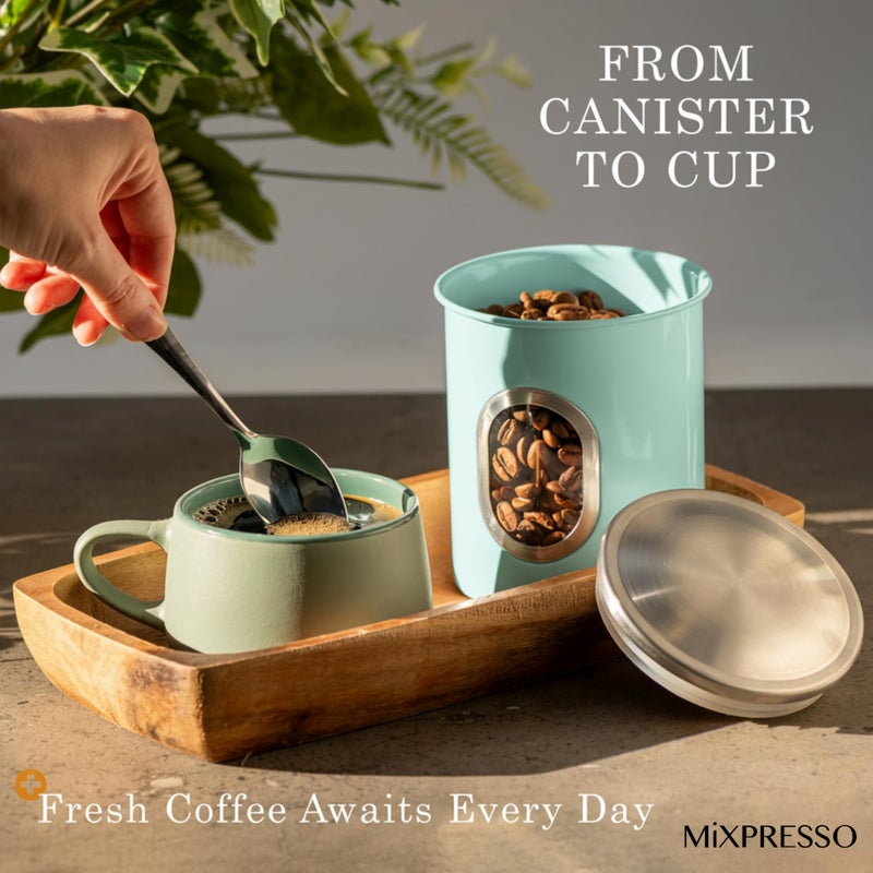 Mixpresso 3-Piece Aqua Blue Canisters Sets For The Kitchen, Airtight Canister Set With See Through Window, Storage Jars for Coffee Container, Tea Organizer & Sugar Canister, Kitchen Canisters - Image 4