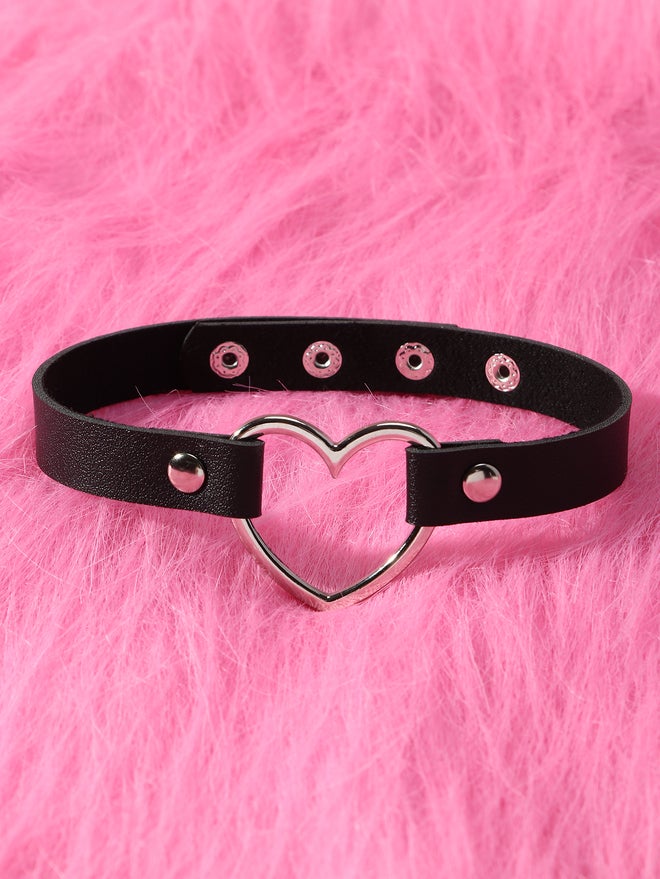 Styli Black Heart Choker Necklace - Image 1