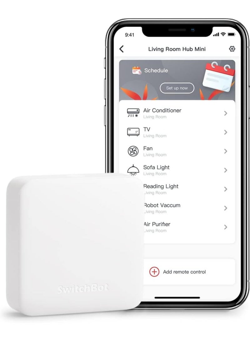 SwitchBot جهاز التحكم عن بعد الذكي SwitchBot Hub Mini - IR Blaster، ربط SwitchBot بشبكة Wi-Fi (يدعم 2.4 جيجا هرتز)، التحكم في التلفزيون، مكيف الهواء، متوافق مع Alexa، Google Home، IFTTT - Image 1