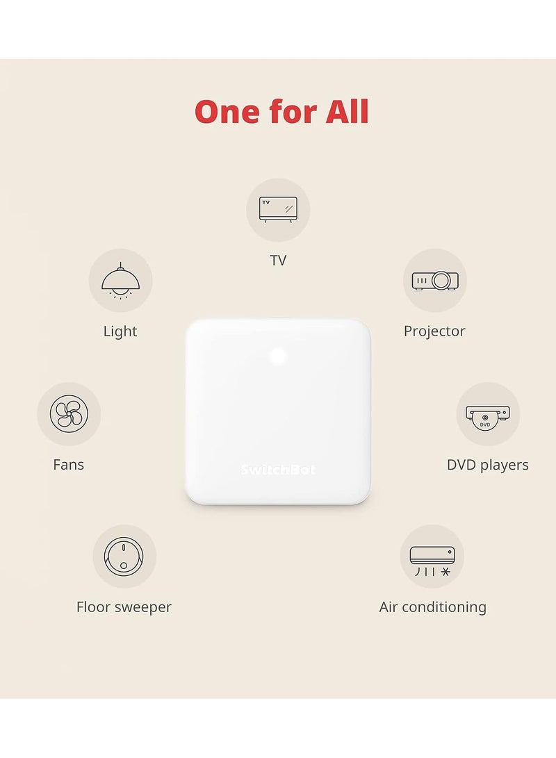 SwitchBot جهاز التحكم عن بعد الذكي SwitchBot Hub Mini - IR Blaster، ربط SwitchBot بشبكة Wi-Fi (يدعم 2.4 جيجا هرتز)، التحكم في التلفزيون، مكيف الهواء، متوافق مع Alexa، Google Home، IFTTT - Image 3