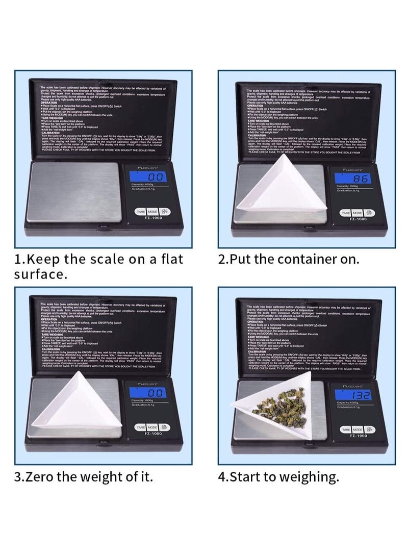 SYOSI Jewelry Scale Weigh Gram Scale Digital Pocket Scale,100g by 0.01g,Digital Grams Scale, Food Scale, Jewelry Scale Black, Kitchen Scale 100g - Image 3