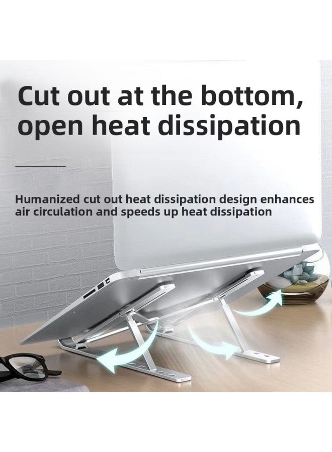 Aluminum Alloy Laptop Bracket Heightening Heat Dissipation Lifting Bracket Foldable Storage Portable Tablet Bracket-Color:Small Plastic Powder - Image 3
