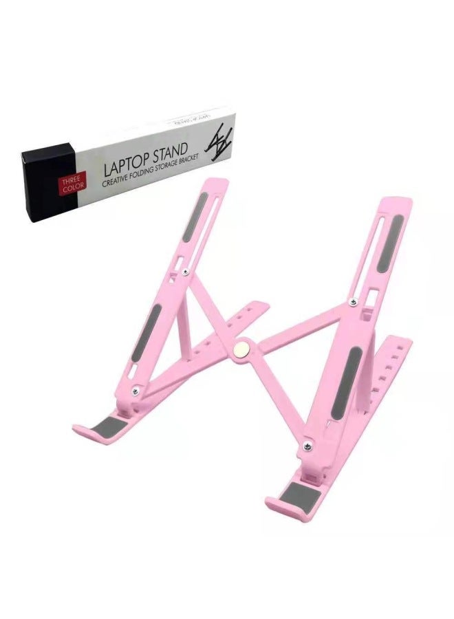 Aluminum Alloy Laptop Bracket Heightening Heat Dissipation Lifting Bracket Foldable Storage Portable Tablet Bracket-Color:Small Plastic Powder - Image 1
