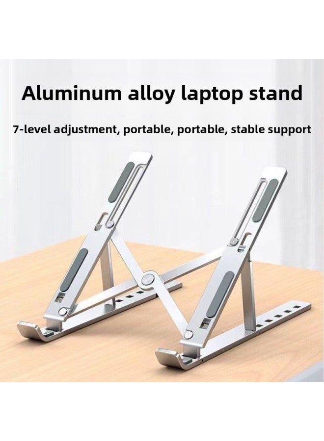 Aluminum Alloy Laptop Bracket Heightening Heat Dissipation Lifting Bracket Foldable Storage Portable Tablet Bracket-Color:Small Plastic Powder - Image 2