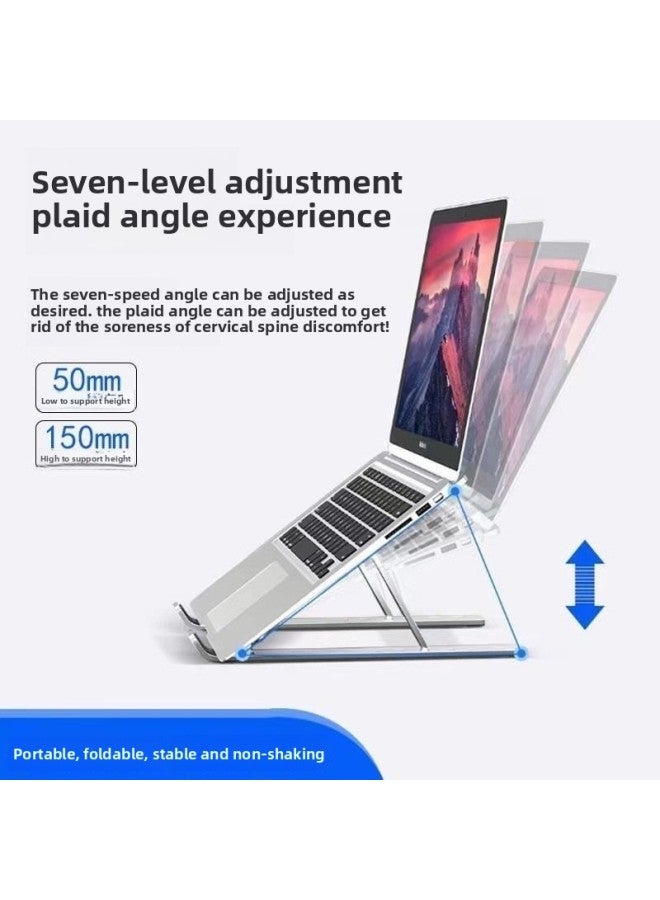 Aluminum Alloy Laptop Bracket Heightening Heat Dissipation Lifting Bracket Foldable Storage Portable Tablet Bracket-Color:Small Plastic Powder - Image 4