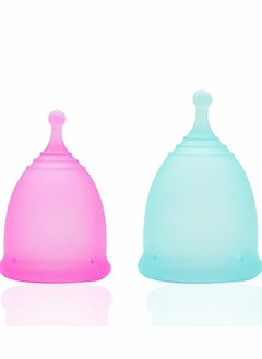 Soft Menstrual Cup Super Soft and Flexible, Reusable Silicone Foldable Sterilizing Cup, Wear for 12 Hours, Easy to Clean Tampon and Pad Alternative  1 Small and 1 Large