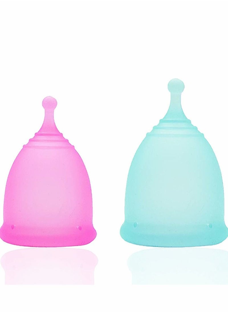 SYOSI - Soft Menstrual Cup Super Soft and Flexible, Reusable Silicone Foldable Sterilizing Cup, Wear for 12 Hours, Easy to Clean Tampon and Pad Alternative  1 Small and 1 Large - Image 1