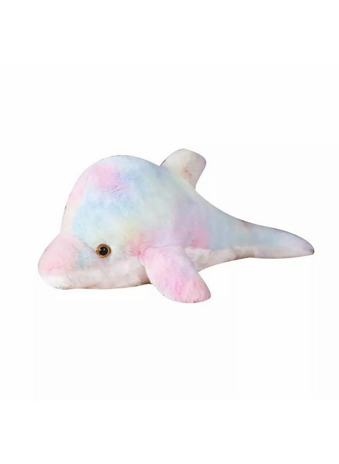 AVSHUB AVSHUB Soft Toy Dolphin Plush Pillow Rainbow Diwali Gift for Girl Kids New Born Babies at Birthdays, Anniversary, Valentine's Day, Girlfriend, Sister, Wife, Special Occasions Dipawali (Size 35 cm)  - Image 1