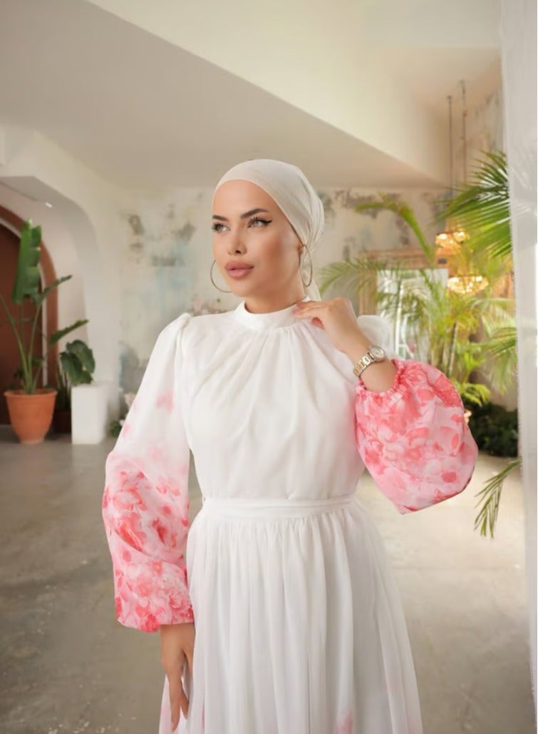 إيلياء فاشون فستان شيفون أنيق مبطن بالكامل - Image 1