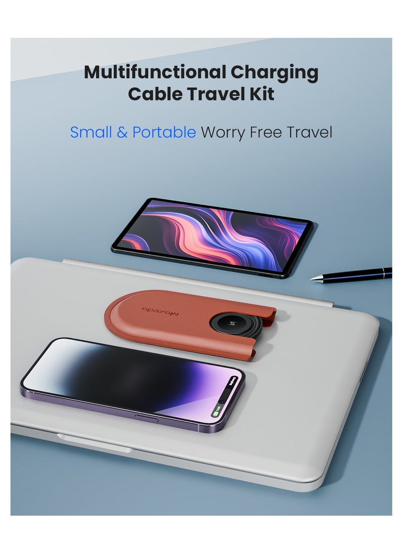 Moxedo - Moxedo Mini Charging Cable Conversion Kit, Portable Data Transfer Multi-Cable interface USB Type-C to C to USB-A to Lightning, Wireless Watch Charger, Sim/SD Card Slot, Sim Ejector Pin - Image 1