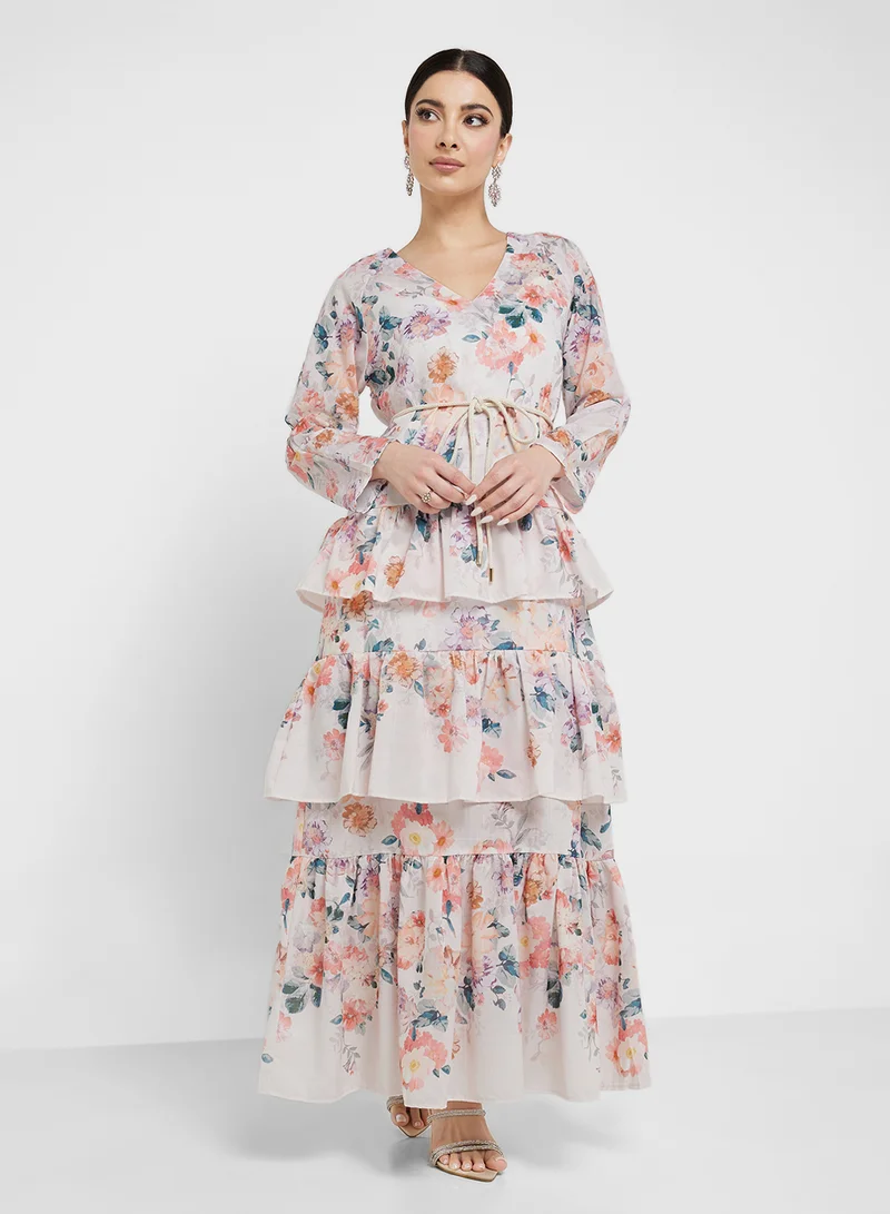 Khizana Floral Tiered Dress