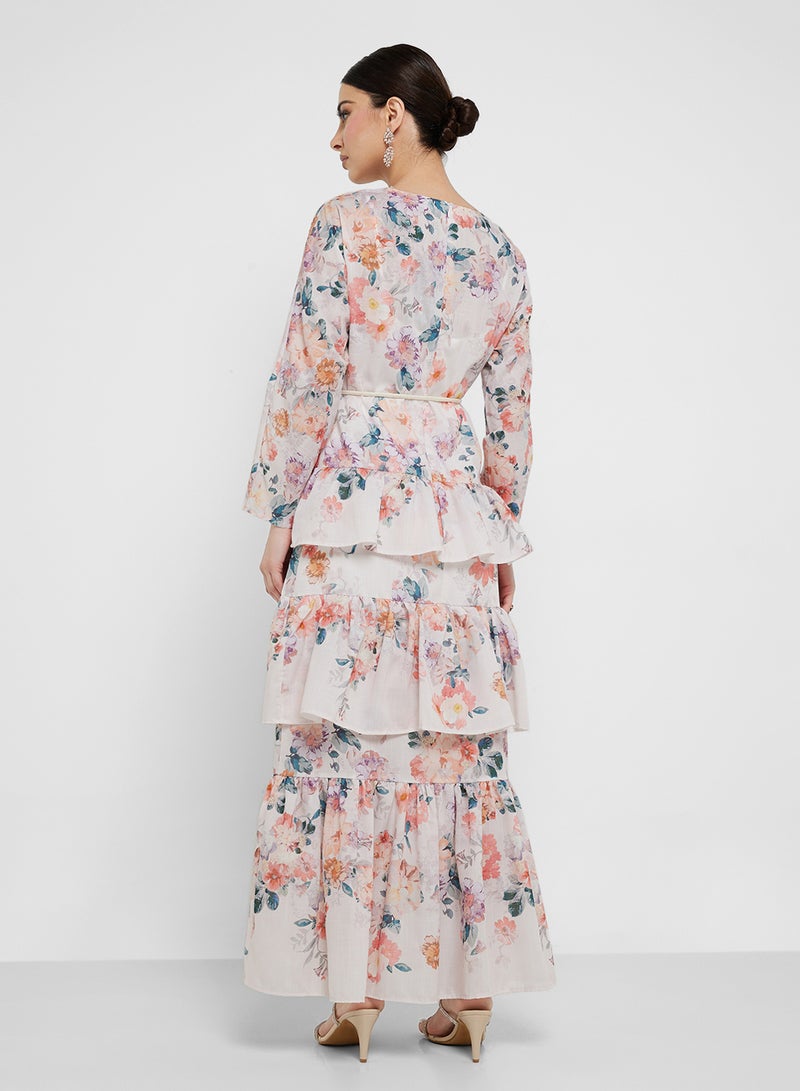 خزانة فستان طبقات بنقشة الزهور - Image 2