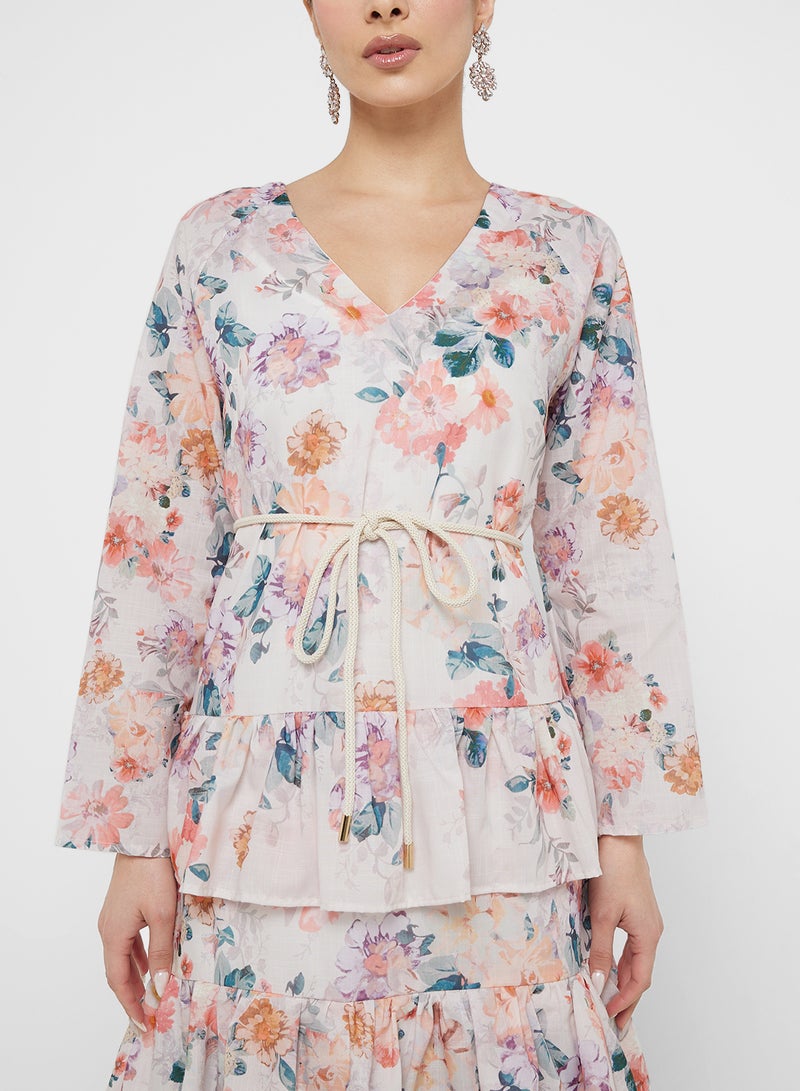 خزانة فستان طبقات بنقشة الزهور - Image 3