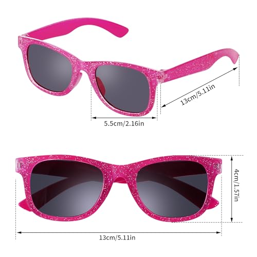 obmwang 3 Pack Kids Sunglasses Girls Princess Glitter Sunglasses for Toddler Girls Cute Glasses UV 400 Protection - Image 2