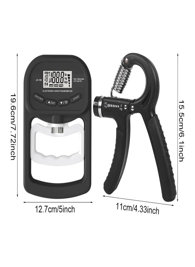 Trasylph Grip Strength Trainer 396lbs/180kg,Digital Grip Strength Tester with LCD Display,Hand Dynamometer Grip Strength Trainer,Electronic Hand Grip Strength Tester,for Home School Use - Image 2