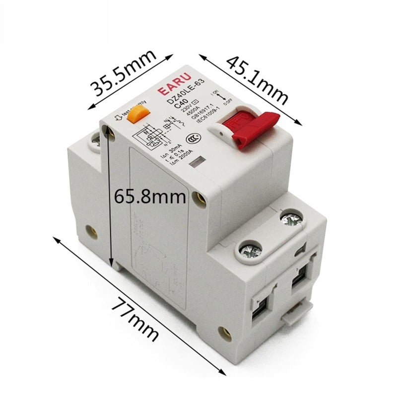 16A RCBO Circuit Breaker 1P N 230V Overload Short Circuit Leakage Protection 6 63A - Image 4