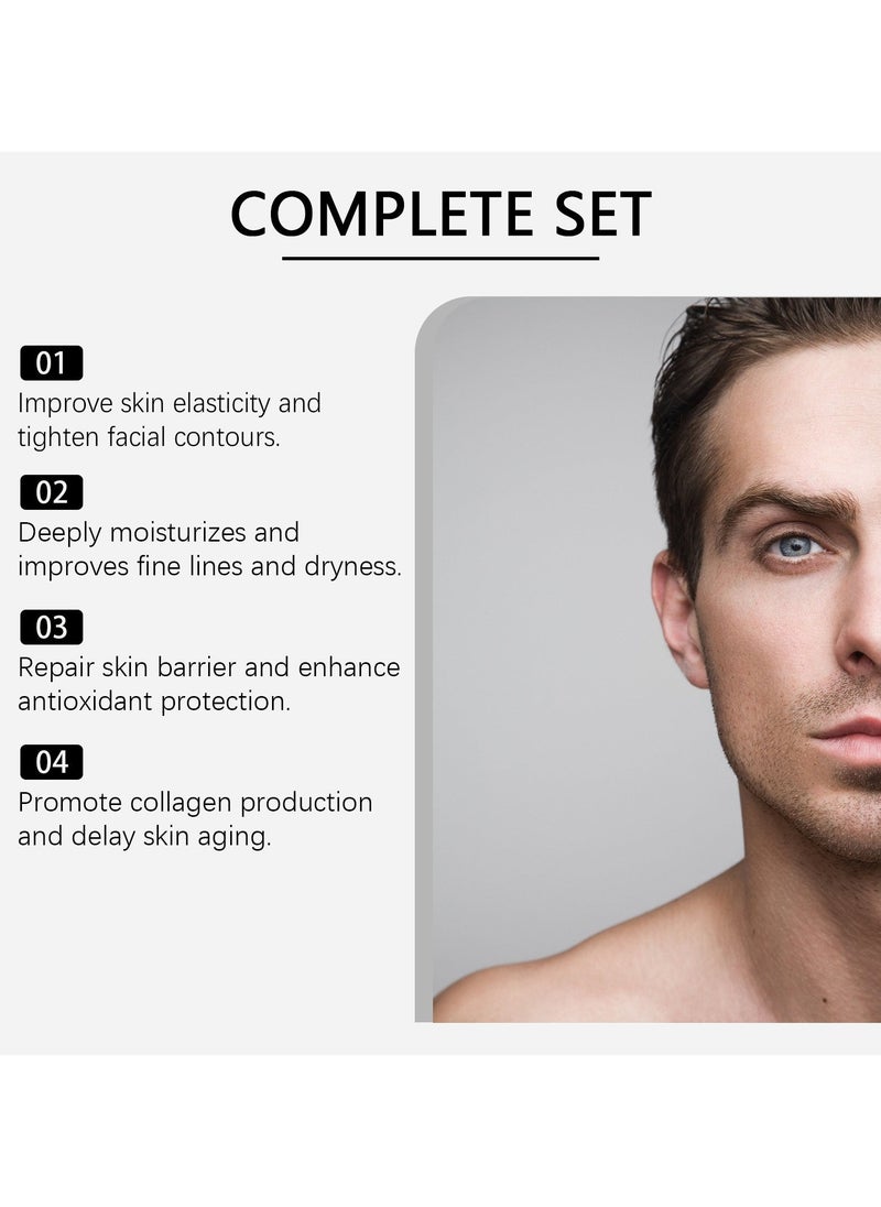 East Moon Men's Essential Skincare Gift Set - Gentle Cleansing, Deep Moisturizing, & Nourishing, Comprehensive Set with Facial Cleanser, Scrub, Serum, Eye Cream, & Moisturizer for Firmer, Brighter, Smooth Skin - Image 3