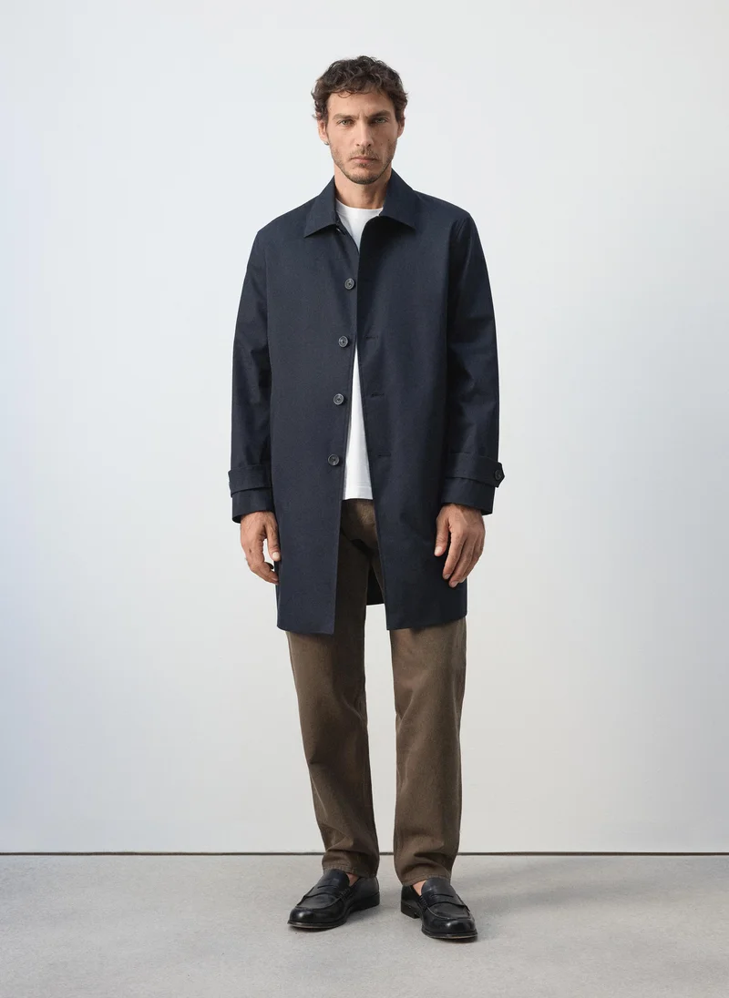 Mango Man 57-AZUL NOCHE Water-Repellent Gabardine With Pockets for Men | Best Price UAE
