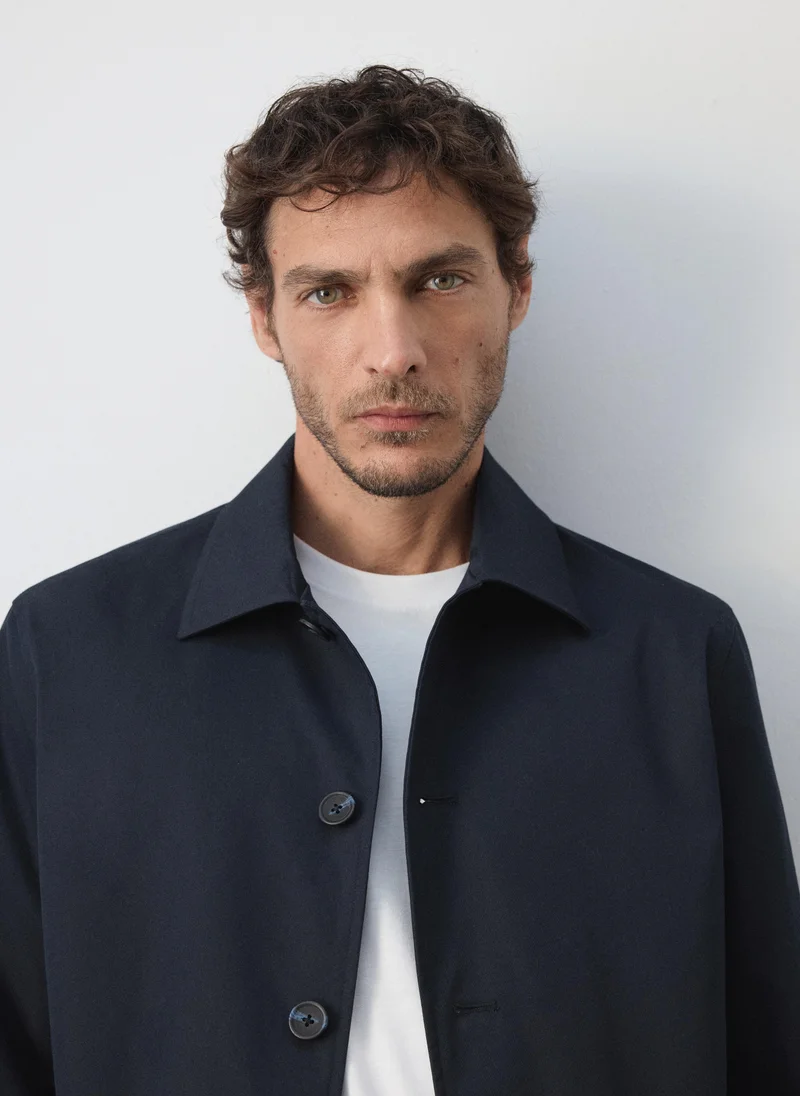 Mango Man 57-AZUL NOCHE Water-Repellent Gabardine With Pockets for Men | Best Price UAE
