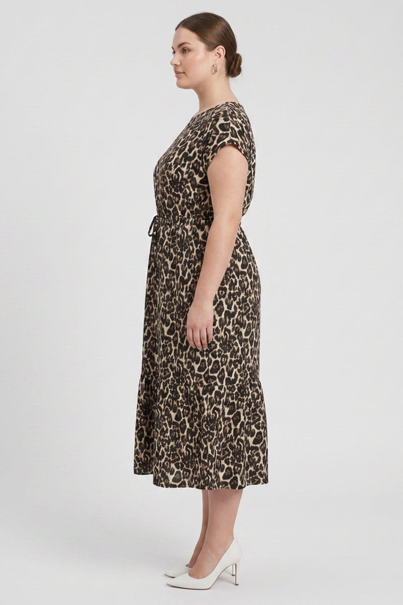 Threadbare Women Animal Print Midi Dress, Multicolor - Image 3