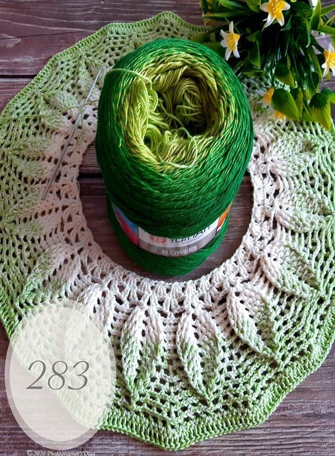 Yarn Art Flowers 55% Cotton 45% Acrylic 250gr 1094yds Multicolor Cotton Rainbow Crochet Spring Summer 2 Sport (283) - Image 3