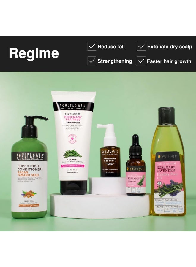 Soulflower Hair Growth Serum, Rosemary Oil, 3% Redensyl, 4% Anagain, Caffeine, Melanogray, Biotin, Rice Water, Clinically Tested on Real people, Hair growth & Hair fall control for Women & Men | 30ml - Image 3