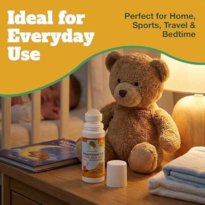 Raise Them Well Magnesium Oil Roll-On for Kids with Aloe Vera for Muscle Relaxation & Joint Relief, Fast-Absorbing Topical, Soothing Formula for Sore Muscles, Tension & Cramps, Natural Calm Support, 3 fl oz - Image 3