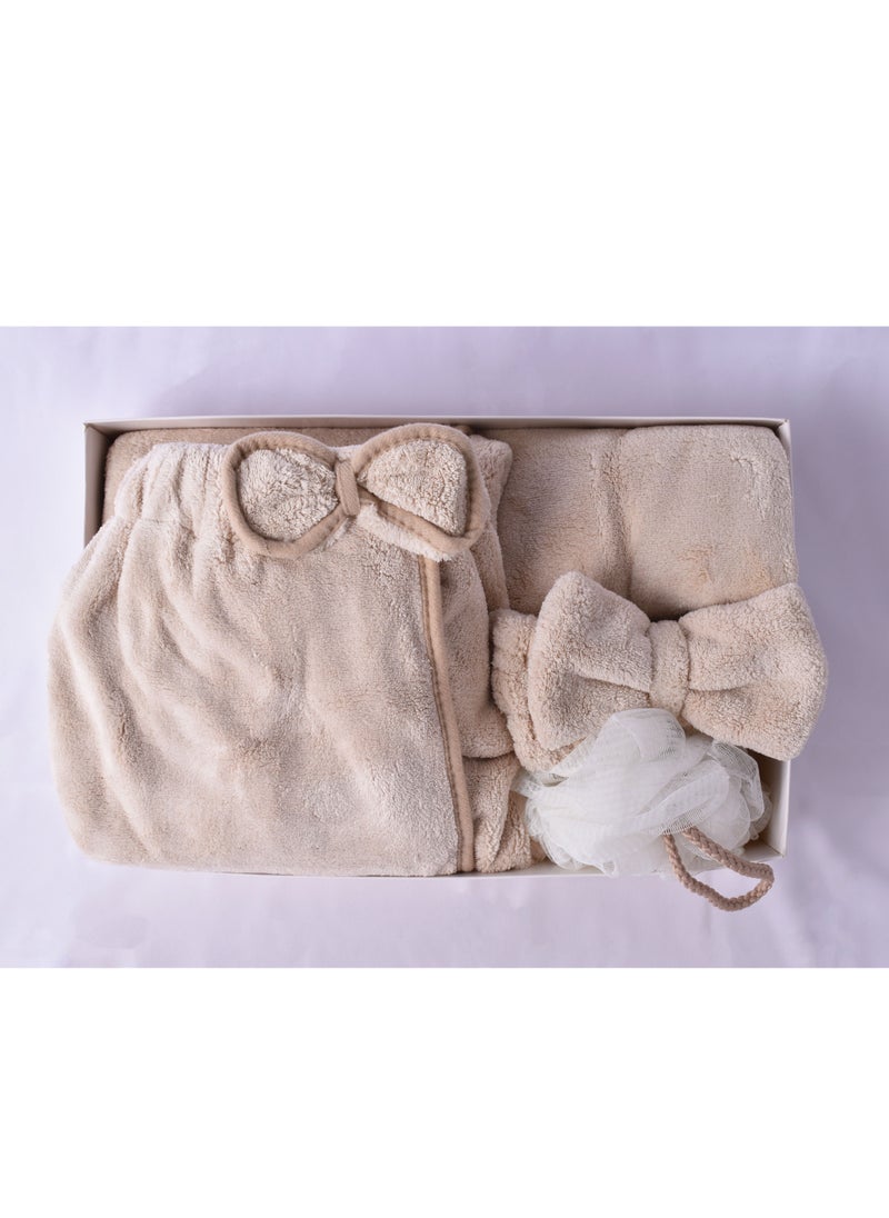 Bilov 4-Piece Absorbent Microfiber Women's Bathroom Towel Set  - Image 4