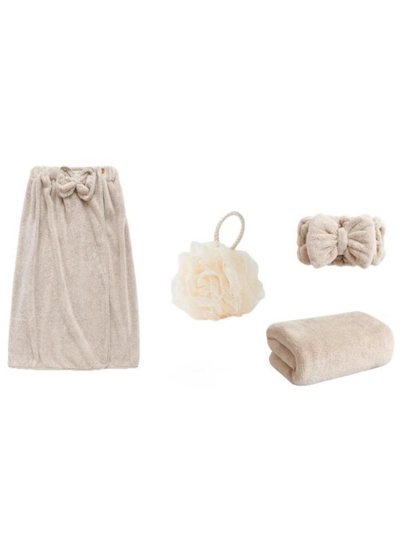 Bilov 4-Piece Absorbent Microfiber Women's Bathroom Towel Set  - Image 2